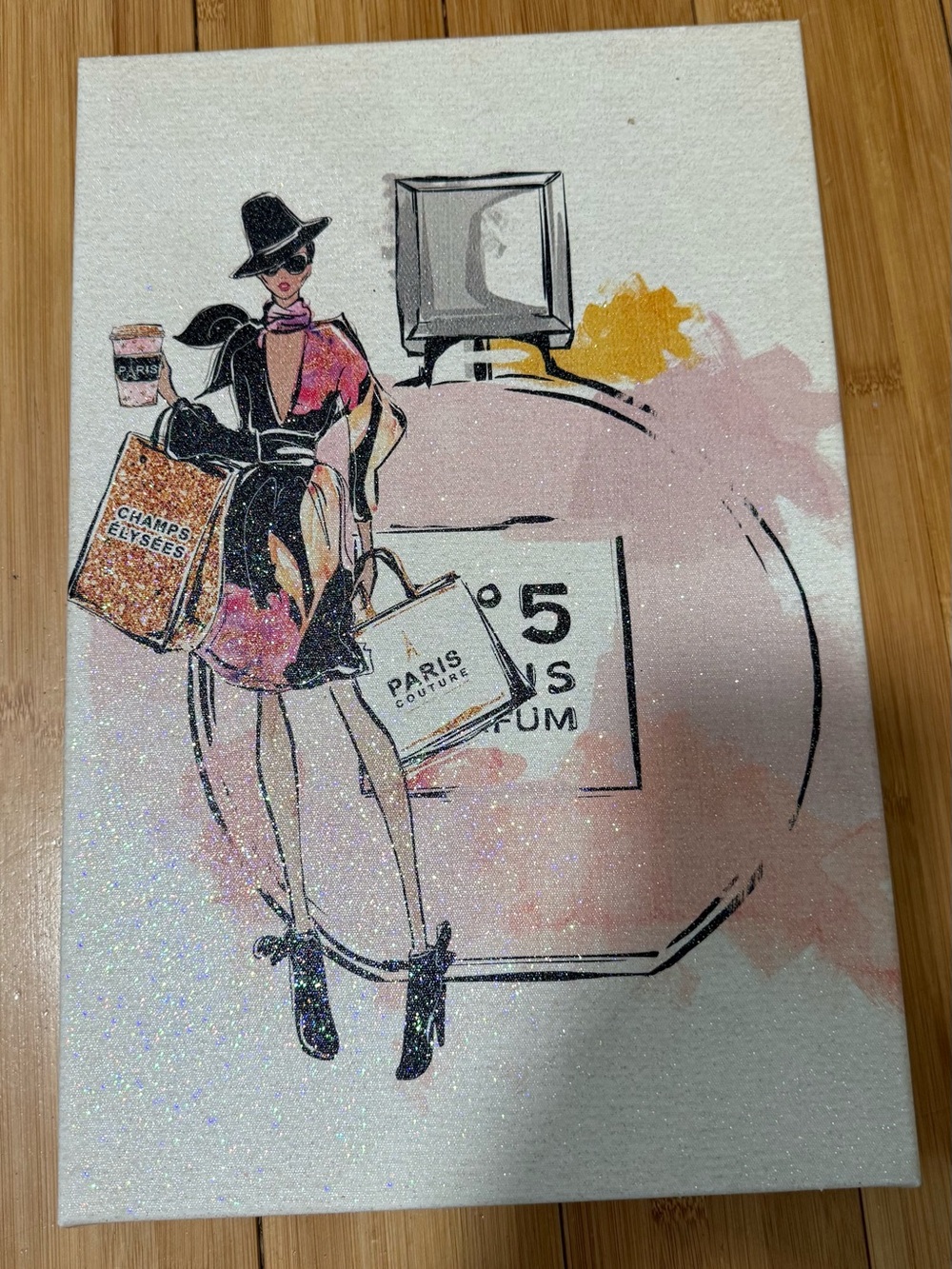 Paris Couture Fashion Art Print in Pink and Black